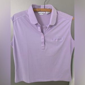 David Smith Women’s Lavender Sleeveless Golf Polo Shirt Cotton Blend Sz XL